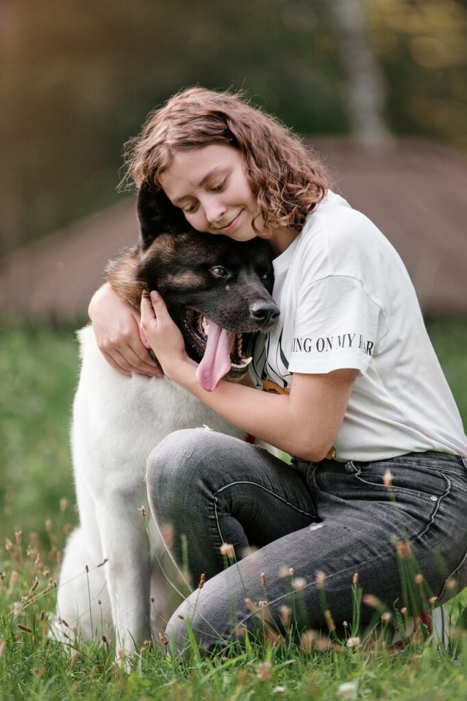 dog, girl, love